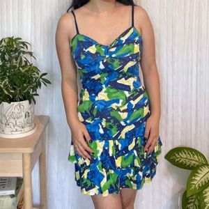 NWOT Hollister Women’s Vintage Dress in Blue/Green/White/Yellow